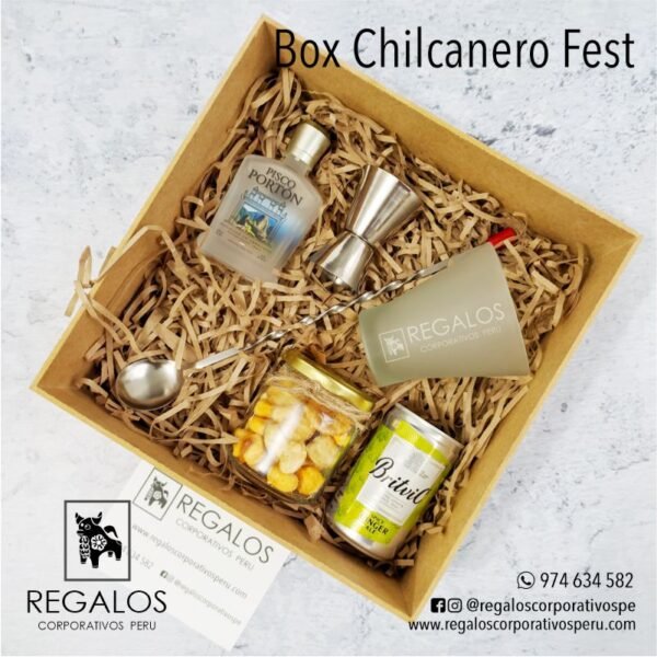box chilcanero chilcano fest pack regalos corporativos peru pisco porton lima vaso grabado kero