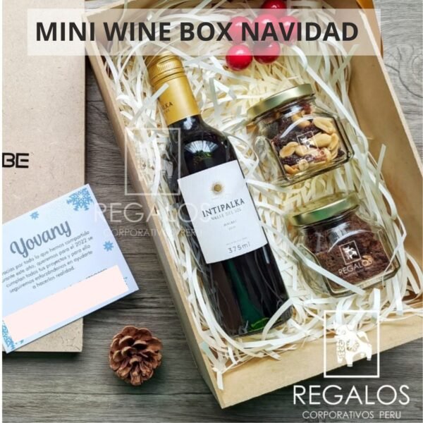regalos corporativos navidad mini wine box peru lima baratos
